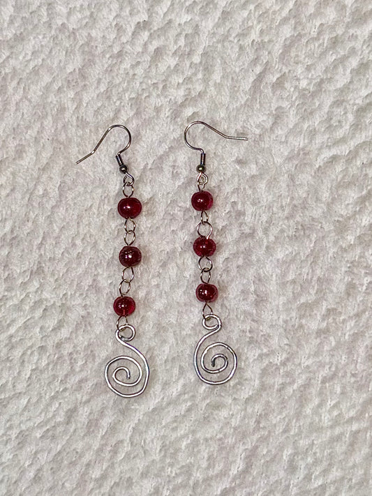 Valentines Spiral Earrings